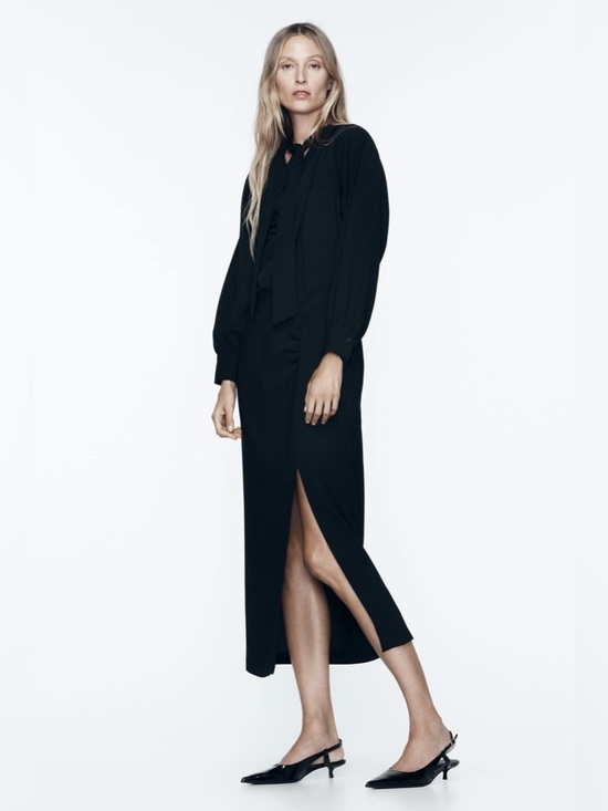 ZARA CREPE MIDI DRESS
BLACK - Picture 2 of 5